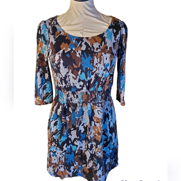 Forever 21 Dresses & Skirts - Forever 21 Multicolor 3/4 quarter Sleeved Calico Patterned Dress Size S